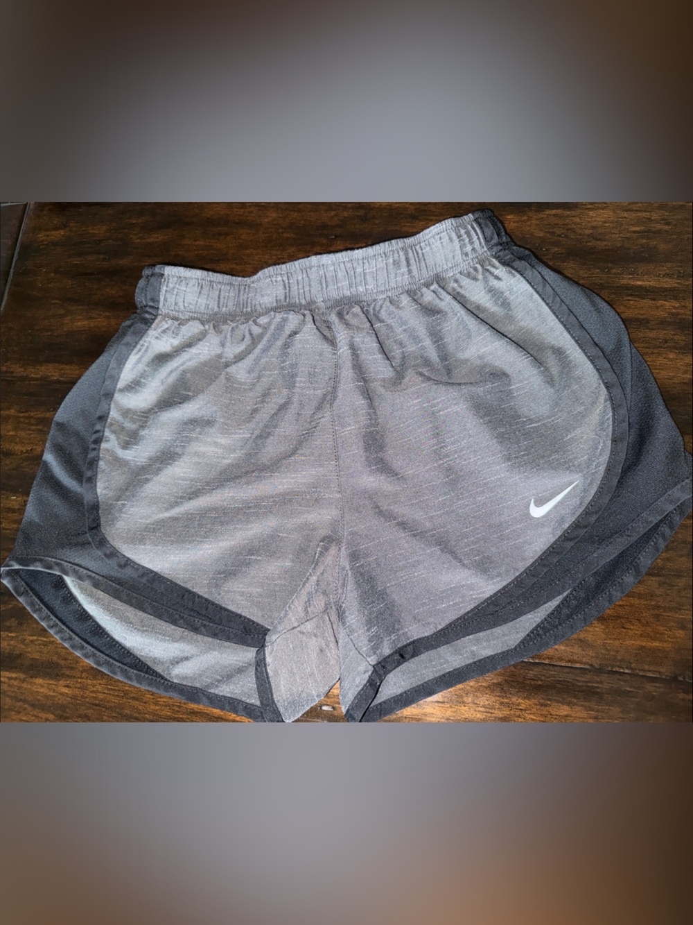 Nike Gray Running Shorts with Black Trim